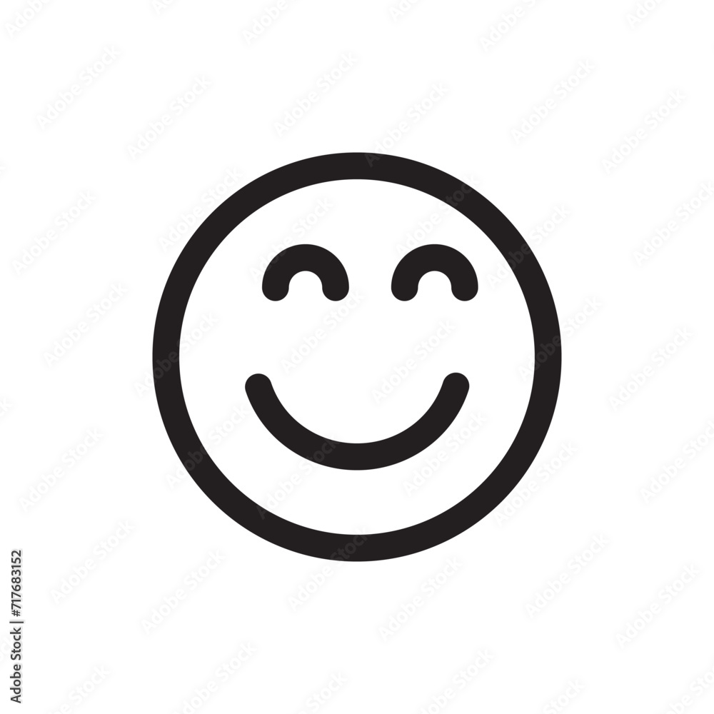 smiley face emoji icon. Smile emoji icon. smile face emoticon icon. Emoji rating system vector illustration. Customer feedback icon. Excellent, good, Happy, success, satisfaction face symbol.