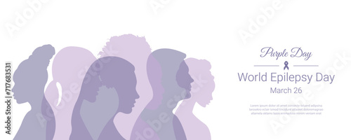 Epilepsy Day. Vector illustration with silhouettes of people.