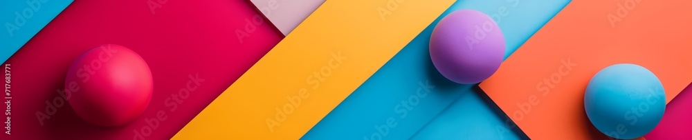 colourful banner image with copy space in flat abstract matte design style