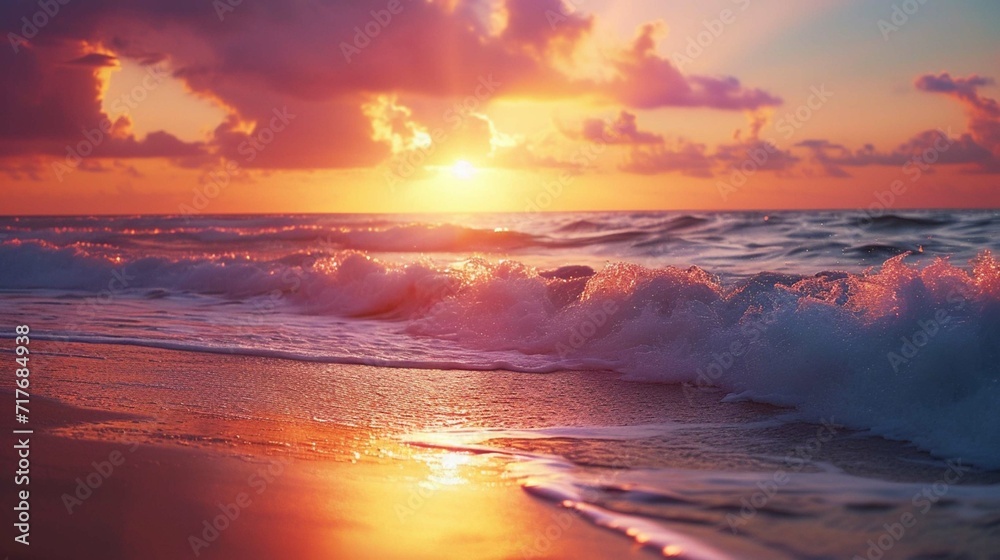 sunset over the ocean background