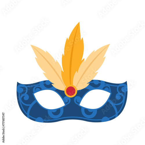 vector hand drawn carnival mask on white