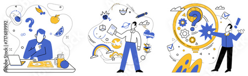 Advanced idea vector illustration. The advanced idea is melody playing in background every successful venture Intelligence is fuel propelling rocket business into stratosphere success