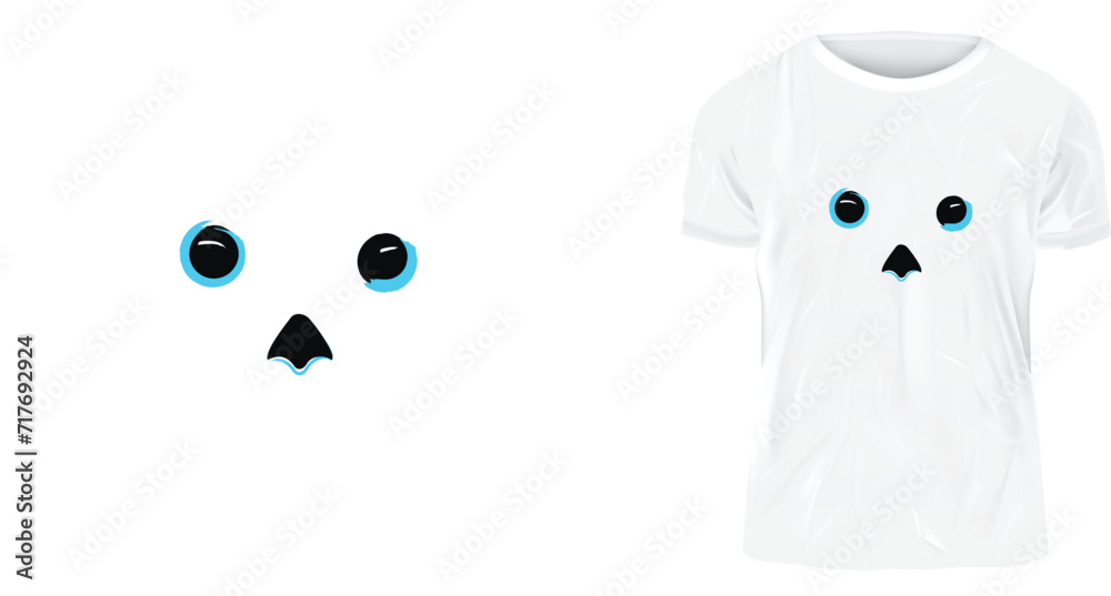 t-shirt design, The owl is looking at the chick