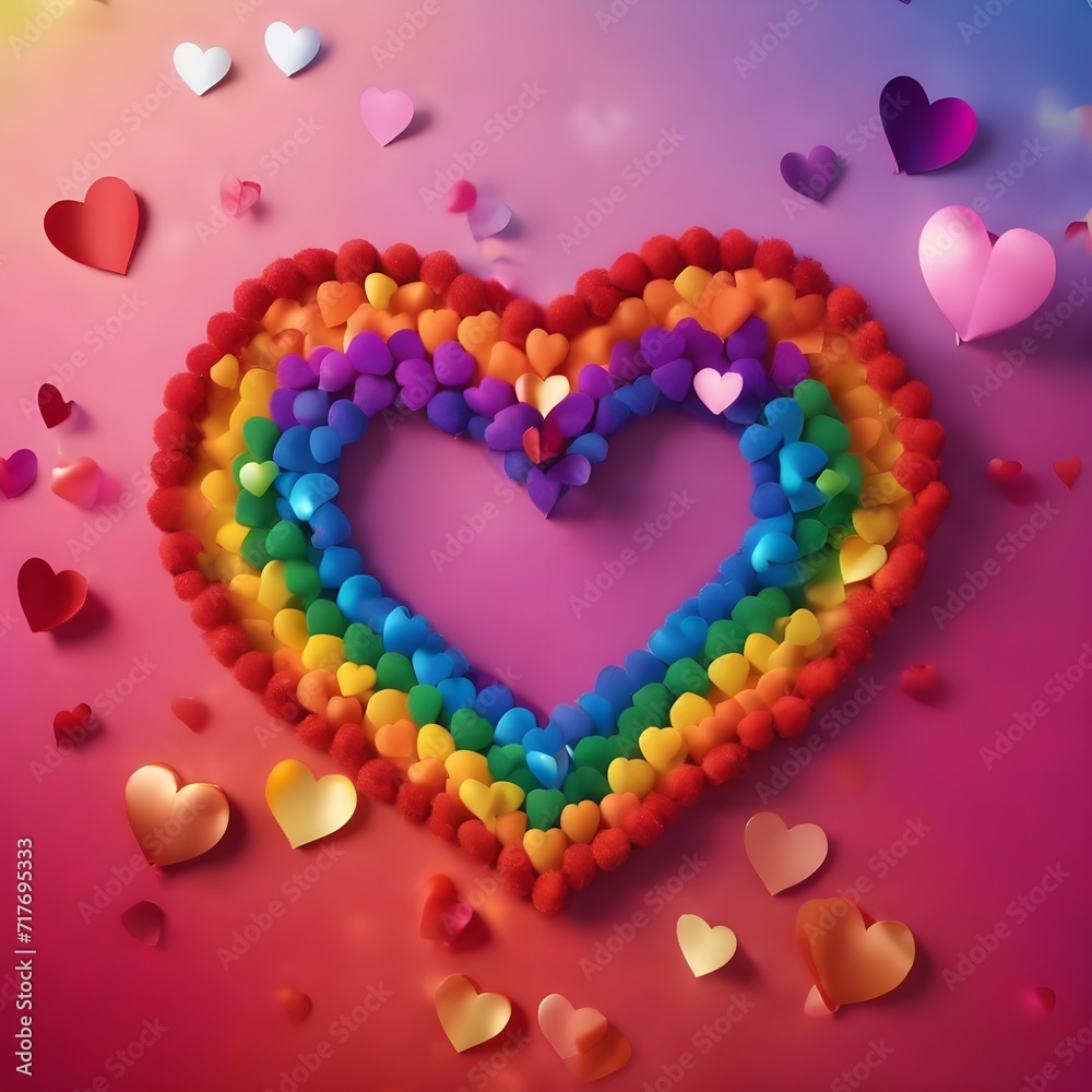 Gay love concept wedding romance valentines day rainbow colorful hearts background wallpaper