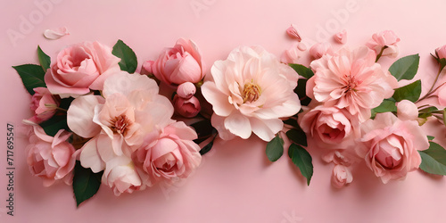 Wallpaper Mural 
A beautifully delicate banner adorned with intricate flowers elegantly rests on a soft, light pink background Torontodigital.ca
