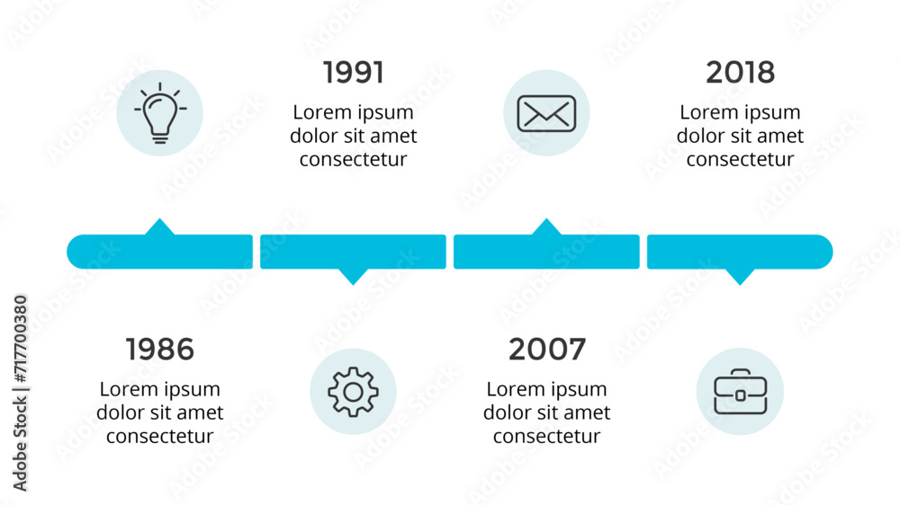 Infographic design template, Timeline concept with years, Can be used for workflow layout, diagram, banner, webdesign, presentations, banner, flow chart, concept with 5 steps. Vector illustration Infographic design template, Timeline concept with years, Can be used for workflow layout, diagram, banner, webdesign, presentations, banner, flow chart, concept with 5 steps. Vector illustration