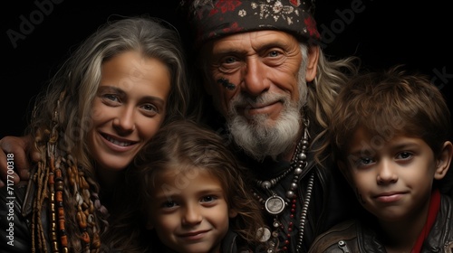 Diverse Generational Portrait of Old and Young Punks Embracing Heritage and Culture