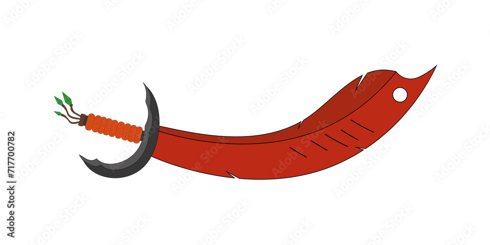 Vector illustration of an old red sword on a white background Vector illustration of an old red sword on a white background