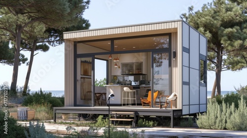 tiny house plans designs ideas, in the style of seaside vistas © panu101