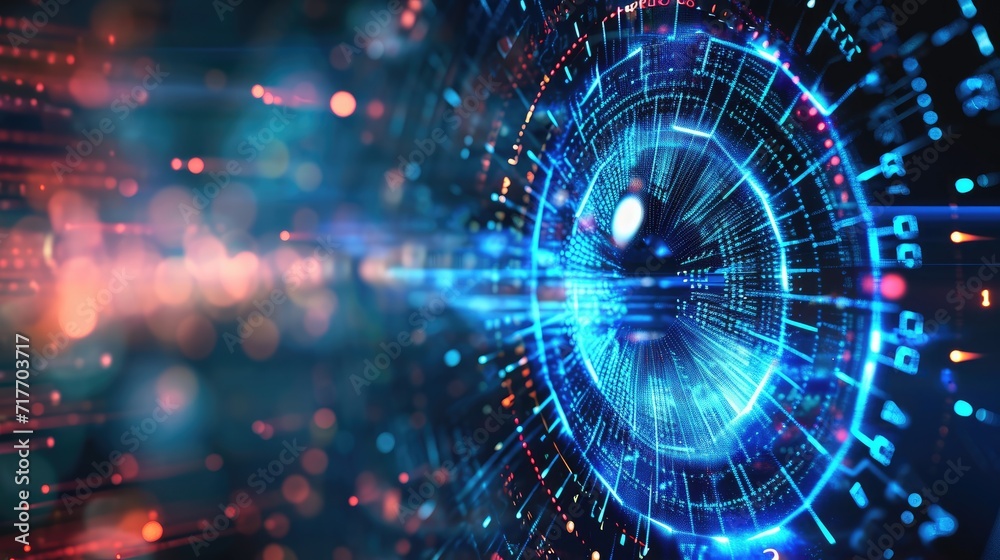 Fototapeta premium futuristic digital eye data network and cyber security technology background