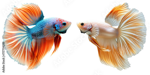 Aquarium Fish Set Isolated on Transparent or White Background, PNG