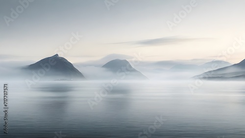 Mountain covered by the cloud, lake view, nature landscape