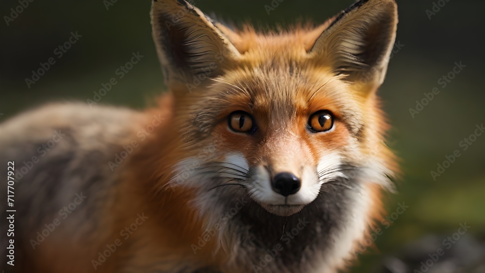 Close up of a fox in the forest Close up of a fox in the forest