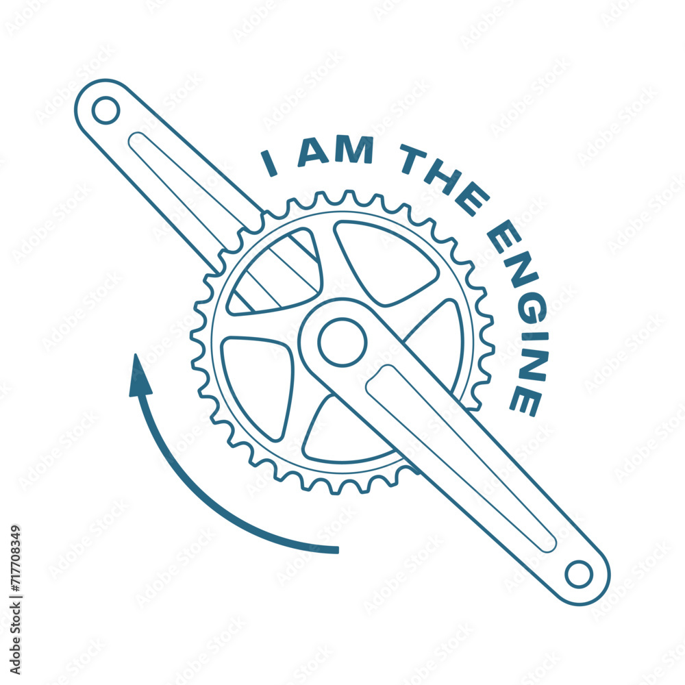Vector emblem bike crank with text Vector emblem bike crank with text