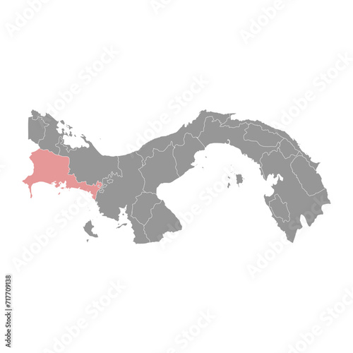Chiriqui Province map  administrative division of Panama. Vector illustration.