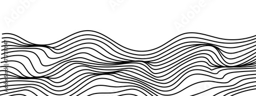 Vector abstract wavy, curve and ocean flowing dynamic lines isolated on transparent background. wavy ocean curve lines, Design for banner, flyer, cover, technology, science, brochure, ocean.