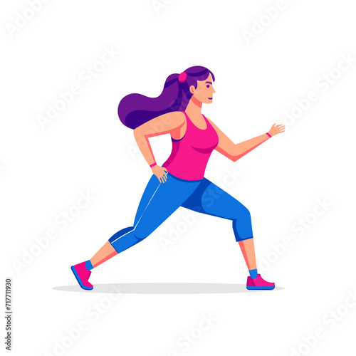 Women exercising. Flat graphic vector illustration on white background.