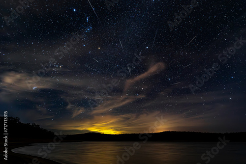 Geminid Meteor Shower at Wellington Dam, Western Australia. December 15, 2023.