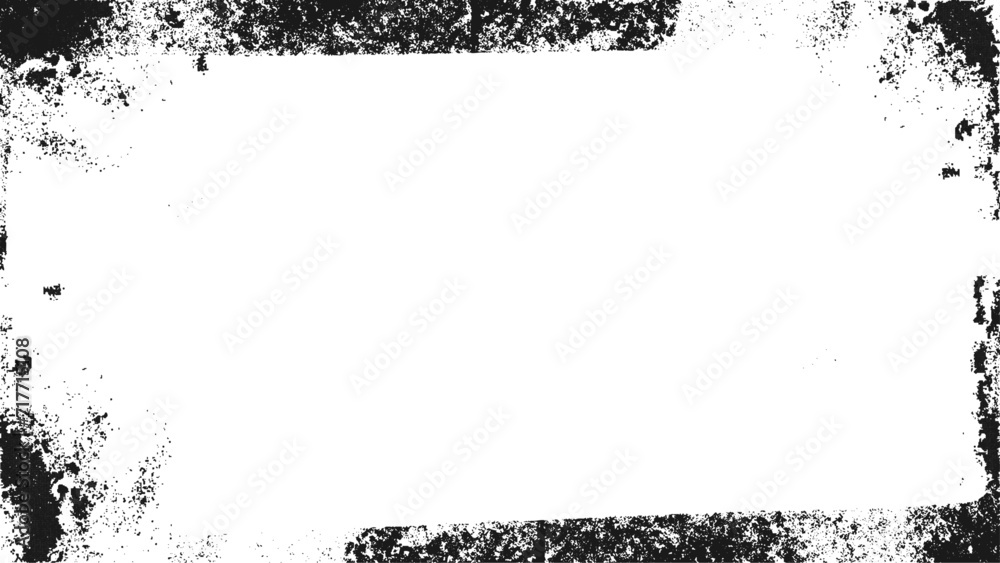 Fototapeta premium Grunge frame and border. Black and white grunge. Distress overlay texture. Dust and rough dirty wall background. Distress illustration simply place over object to create grunge effect.