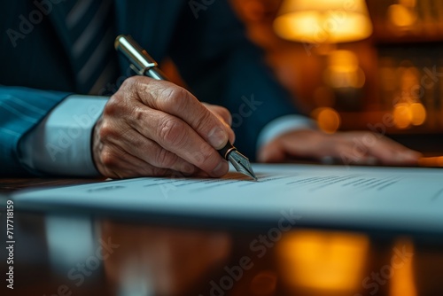 Decisive Leadership: Hand Signing Important Document