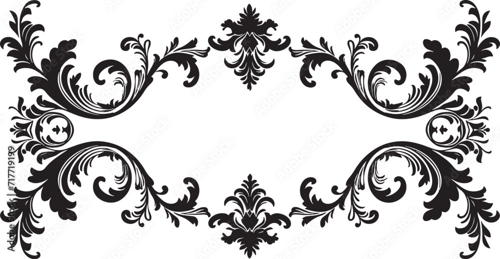 Elegant Black Floral Damask Decorative Frame Desigb Elegant Black Floral Damask Decorative Frame Desigb