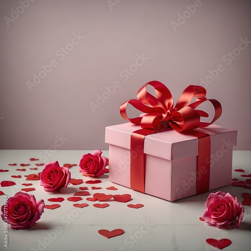 gift box and rose valentine background