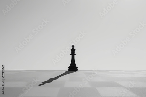 Leadership in Focus: King Chess Piece Casting a Shadow