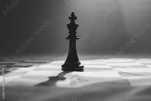 Leadership in Focus: King Chess Piece Casting a Shadow