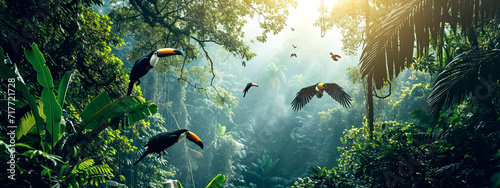 Toucan bird in nature. Selective focus. © yanadjan