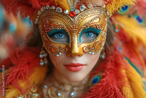 Mardi Gras Masked Marvel: A Vibrant Celebration of Color and Culture Generative AI