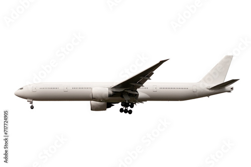 Blank airplane isolated on white background, side view