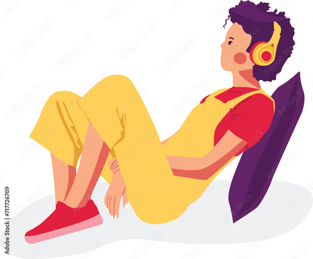 Boy Listening Music and enjoy