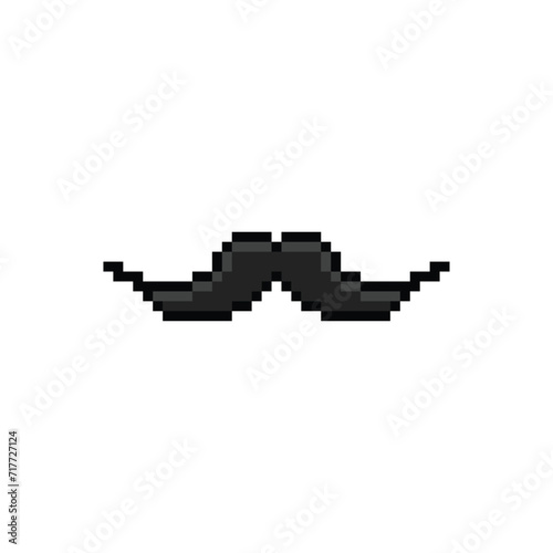pixel art mustache vector  icon pixel element for 8 bit game  photo