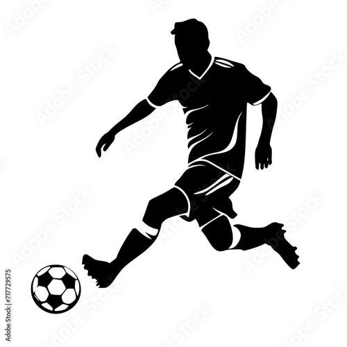 Football Black and White Silhouette Vector SVG Laser Cut Print Generative AI © vectorartsvg