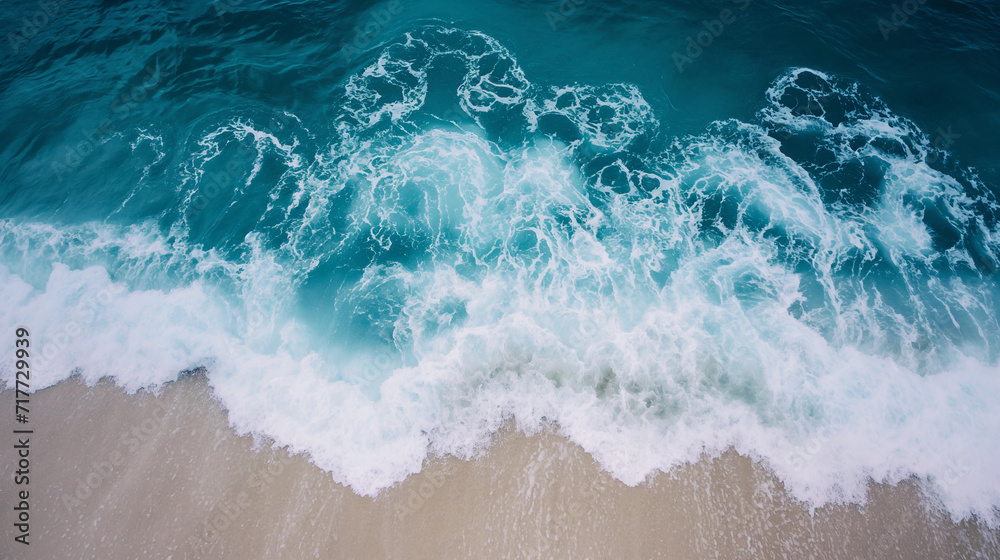 Majestic Ocean Breaking On Shore - Serene Beach Scenery For Relaxing Summer Wallpapers - Top View