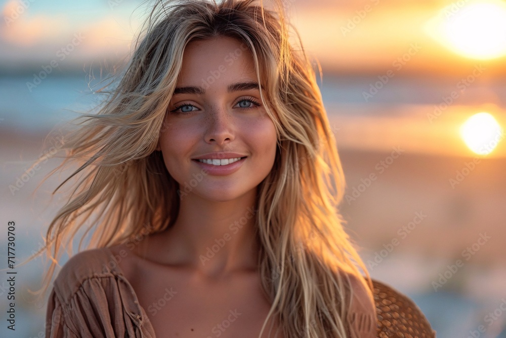 Blondie Sunset Smile Generative AI Blondie Sunset Smile Generative AI