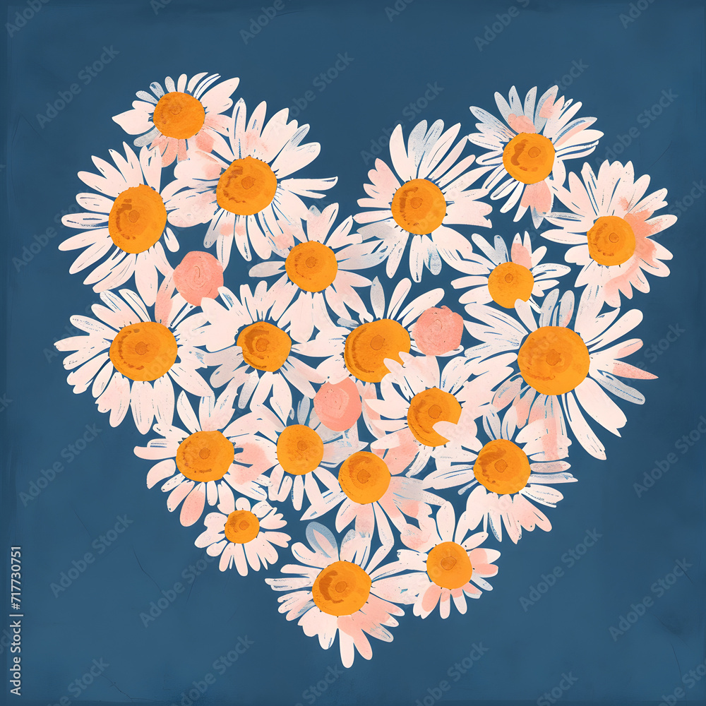 Fototapeta premium abstract heart shaped floral background