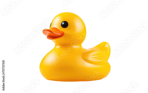 Vibrant Bath Rubber Duck on Transparent Background