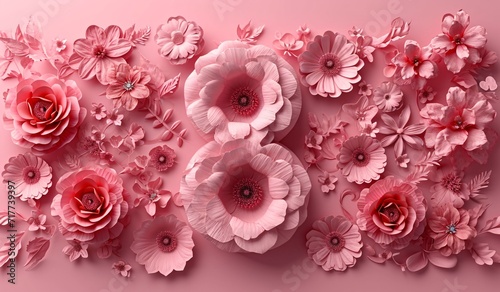 Pink Flower Power: Celebrating the Beauty of Roses and Carnations Generative AI