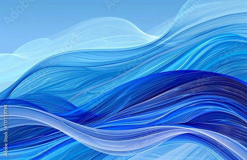  Blue and Blue Abstract Wave Background in the