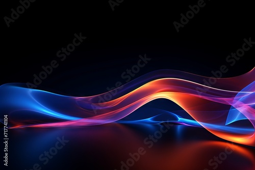 Abstract neon wave in the dark .Motion visualization