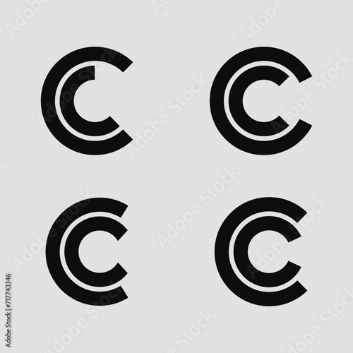 initial letter CC logo design. CC bundle icon logo design. CC elegant and Professional letter icon design on background. C CC