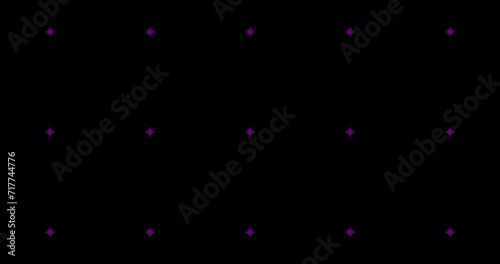 Pixel art flowers Kaleida 4k. Pixel art 8 bit background animation, 8 bit pixel style for video games.