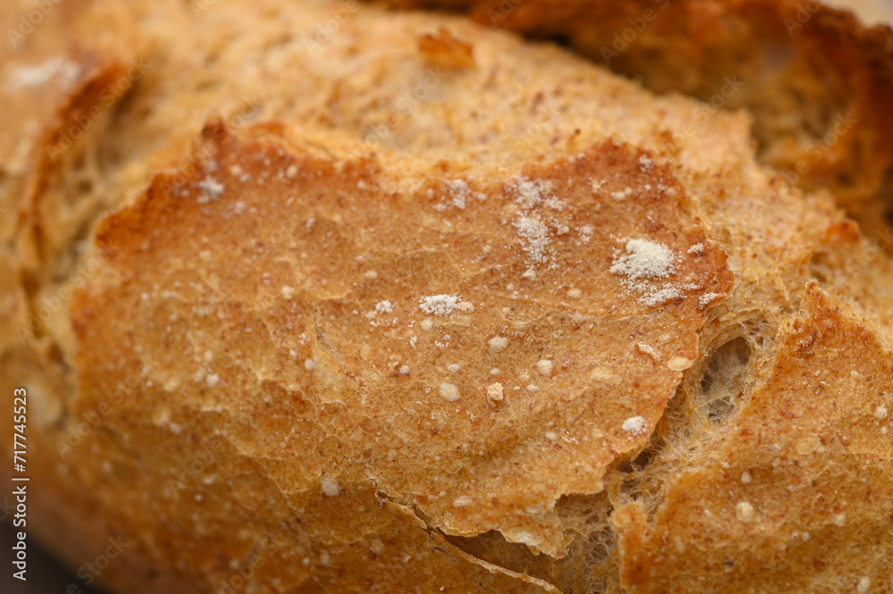 homemade freshly baked bread on a wooden table 9