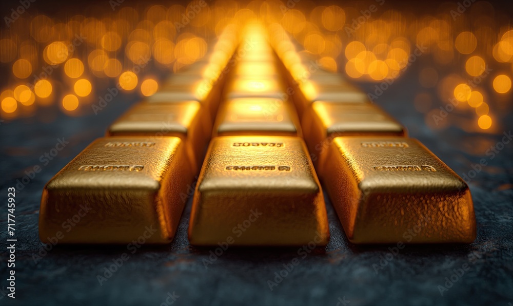 Abstract gold bars as a textural background.