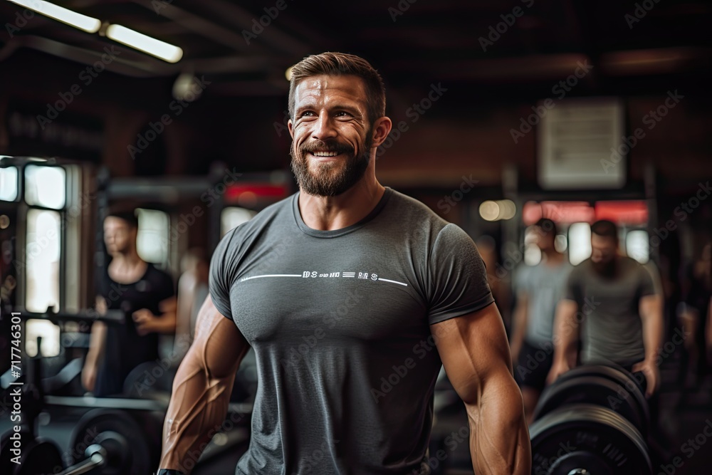 A man Intensive workout in a CrossFit studio. Generative AI A man Intensive workout in a CrossFit studio. Generative AI