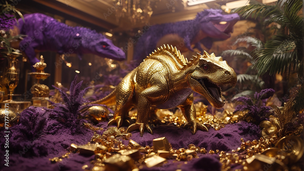 Gold aesthetic with dinosaurs. Gold aesthetic with dinosaurs.