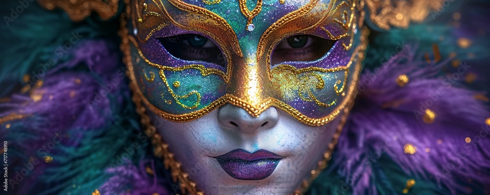 Purple Mardi Gras Mask: A Celebration of Creativity and Festivity Generative AI