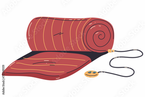 Soft electric blanket vector cartoon illustration isolated on a white background.