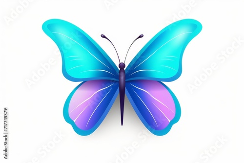 Illustration of Colorful 3d butterfly icon on white background